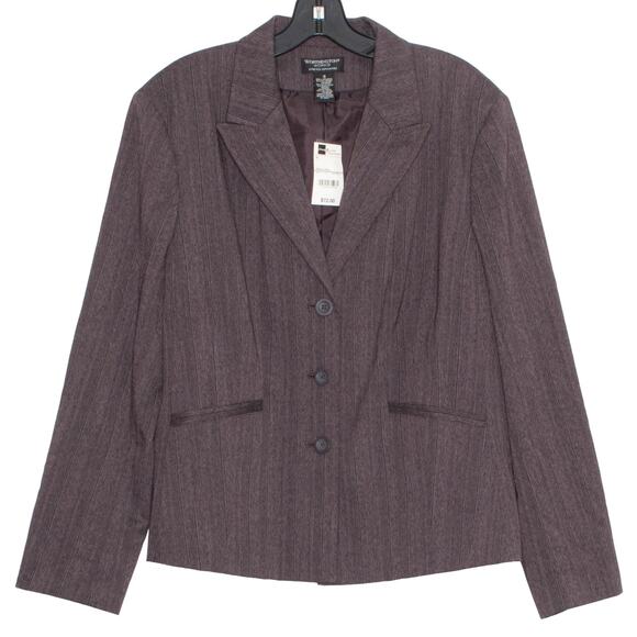 NWT Worthington Blazer Professional Business Casual Classic Corporate Stripe 18 - Picture 1 of 4